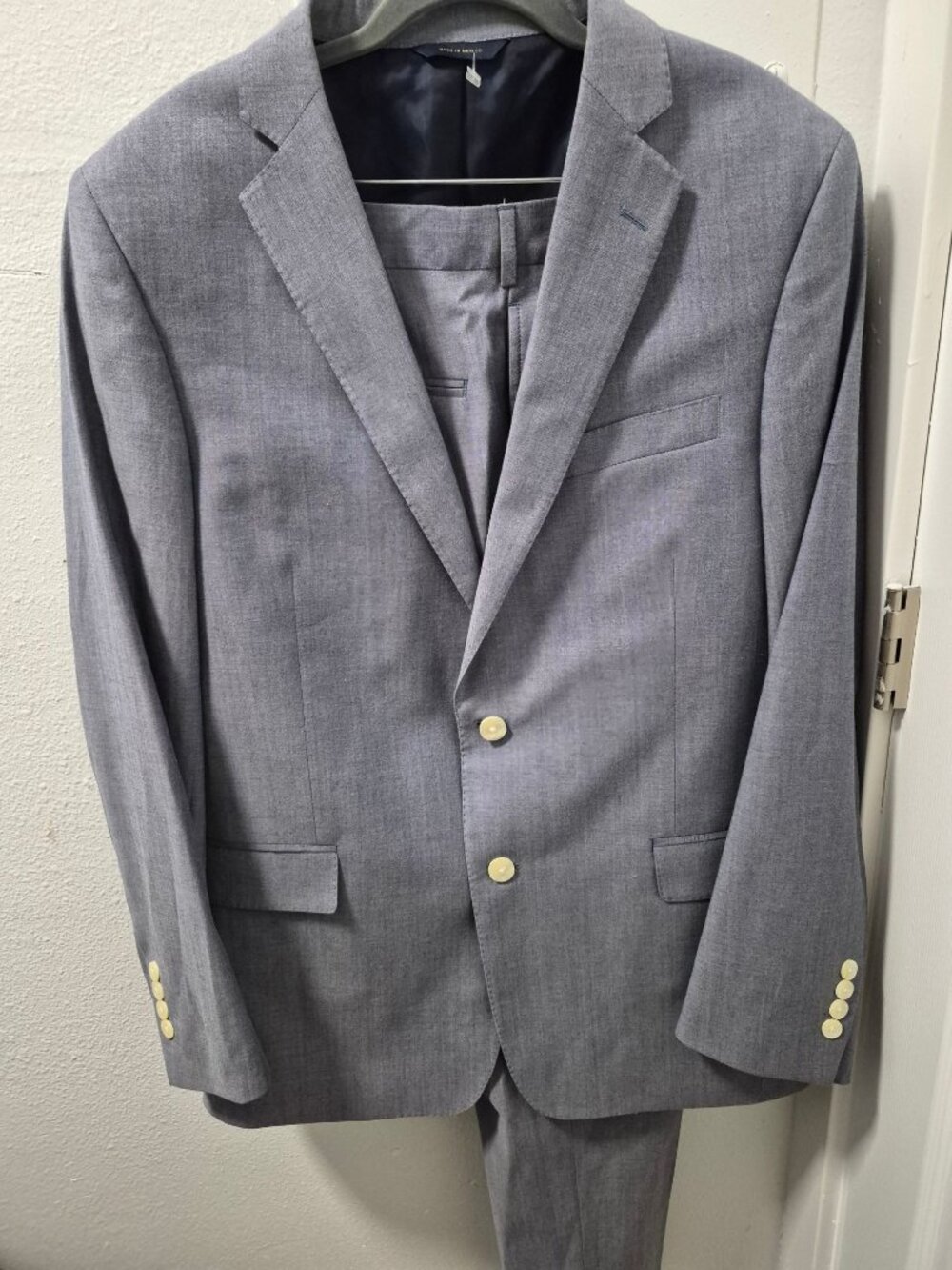 Brooks Brothers Regent Fit Mens Gray Suit 42L/36W Polyester Wool Blend 2-Piece